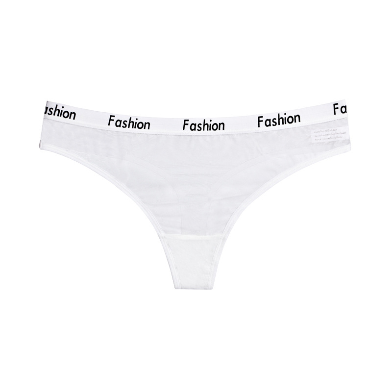 Mesh Letter Print Thong  Castello Clothing Line   
