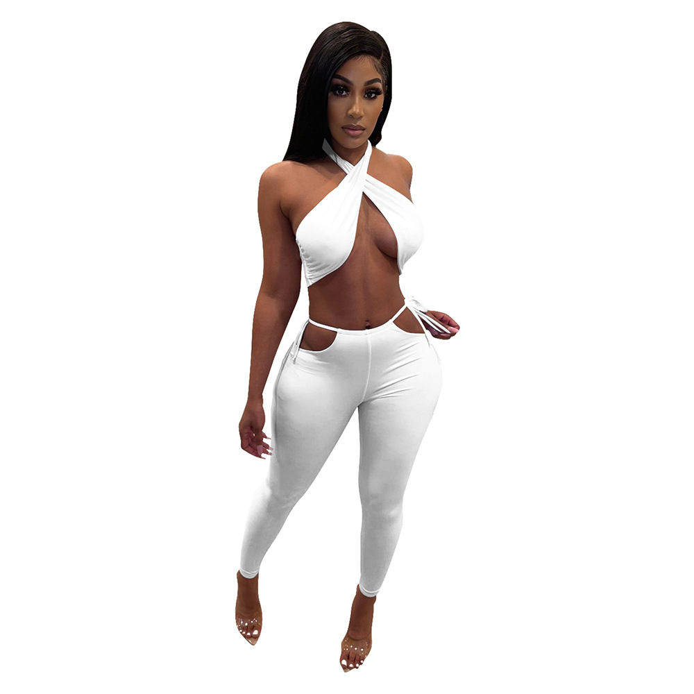 Halter Top & Cut Out Pants Set  Castello Clothing Line   