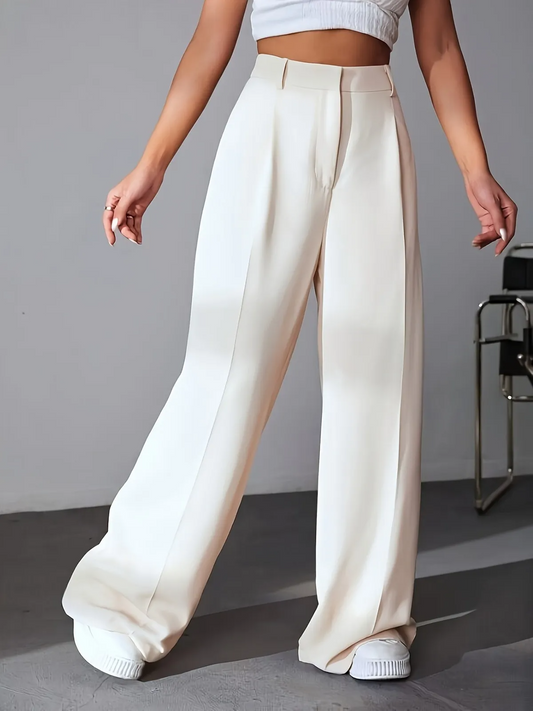Ava High-Waisted Wide Leg Tailored Trousers wide leg pants Castello Clothing Line