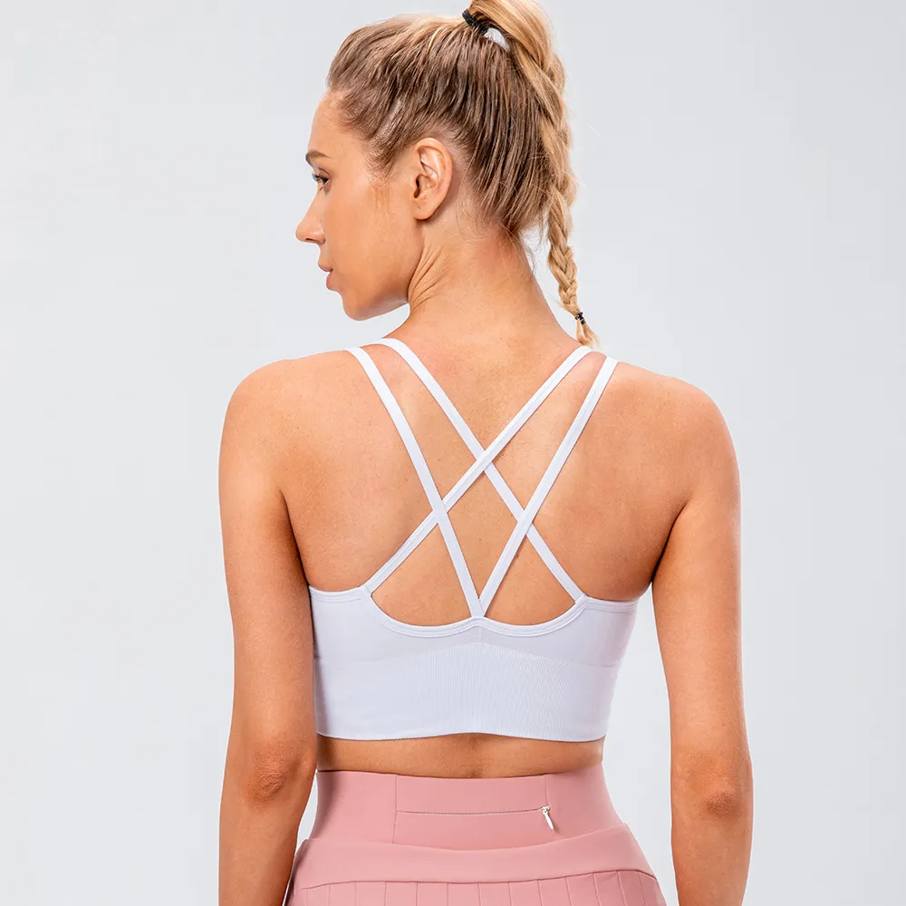 ZestyZoe Seamless Strappy Longline Sports Bra sports top & bras Castello Clothing Line
