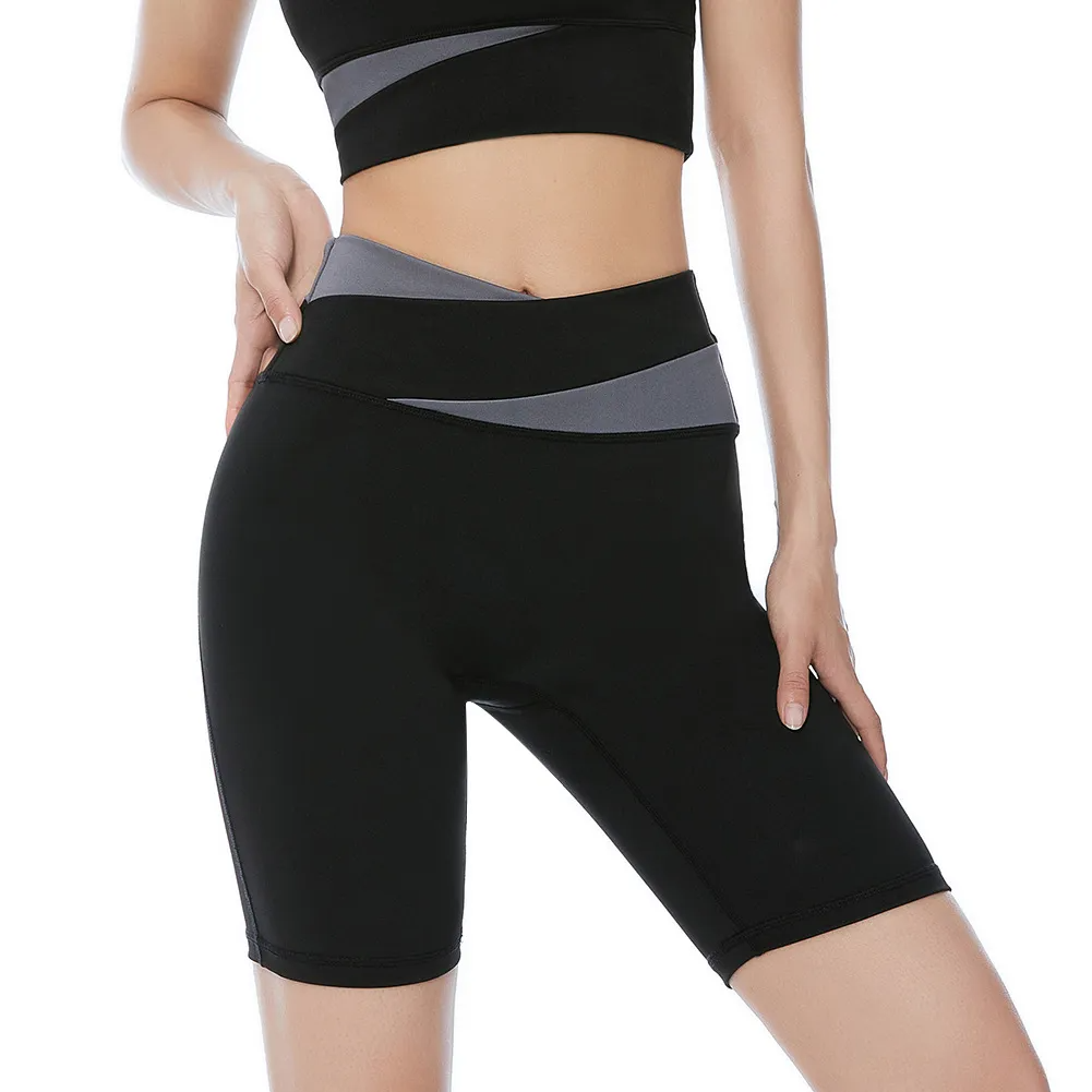 Crave High-Rise Crossover Waist Biker Shorts workout shorts Castello Clothing Line