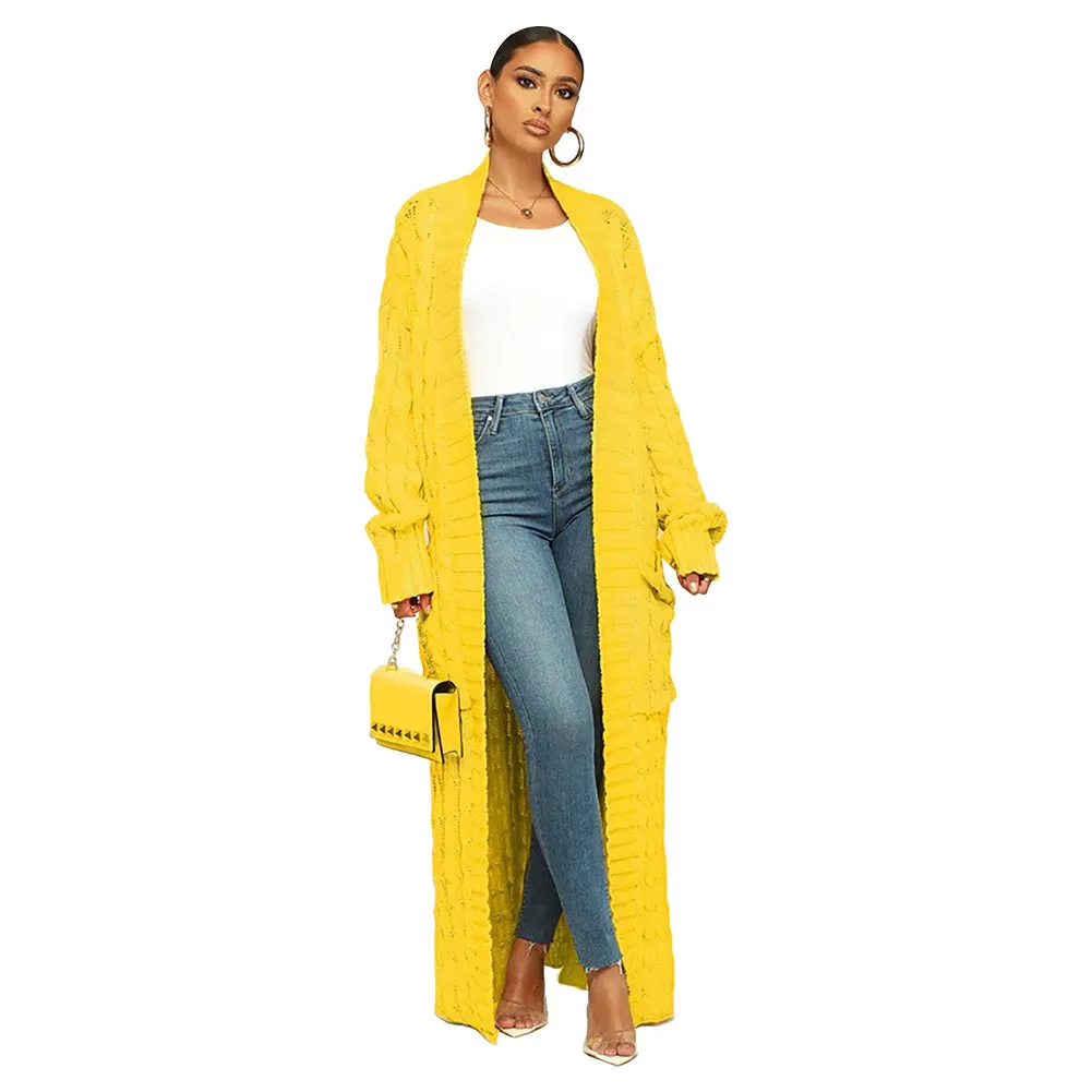 Wander Luxe Cable Knit Longline Cardigan Castello Clothing Line