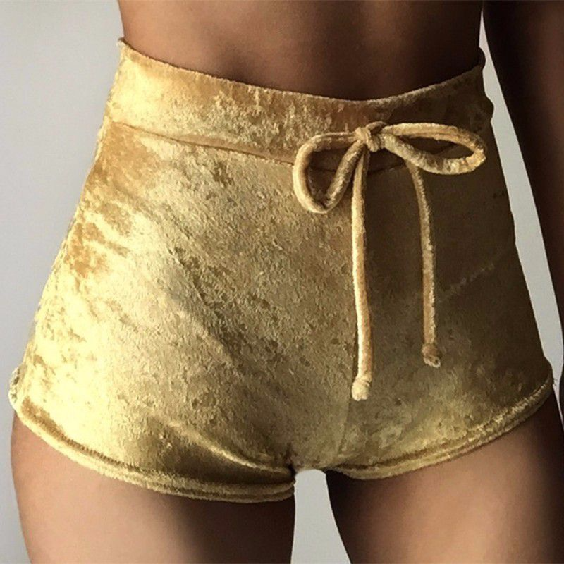 Hype High-Waisted Velvet Booty Shorts  Castello Clothing Line   