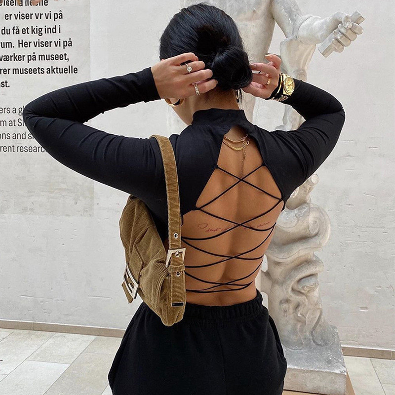 All Tied Up Backless Crop Top  Castello Clothing Line   