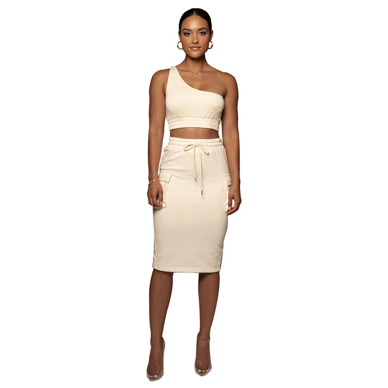 Cropped Tank Top and Cargo Skirt Set  Castello Clothing Line   