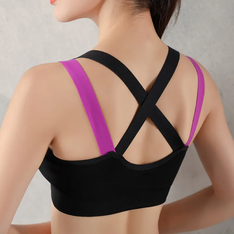 Tia Seamless Ribbed Crossback Sports Bra sports top & bras Castello Clothing Line