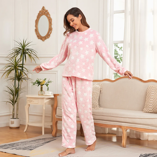 Stellar Dreams Fleece Long Sleeve Lounge Set  Castello Clothing Line   