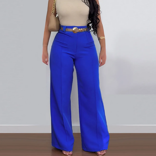 Sophia High-Waisted Tailored Wide-Leg Dress Pants Castello Clothing Line