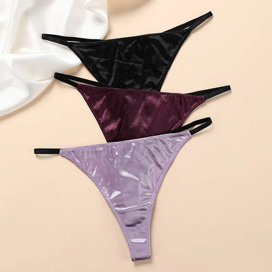 Sleek Satin Whisper Thong  Castello Clothing Line   