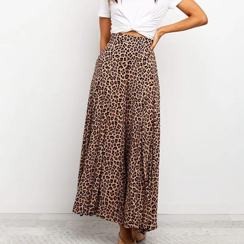 Jungle High-Waisted Wide Leg Animal Print Palazzo Pants Castello Clothing Line