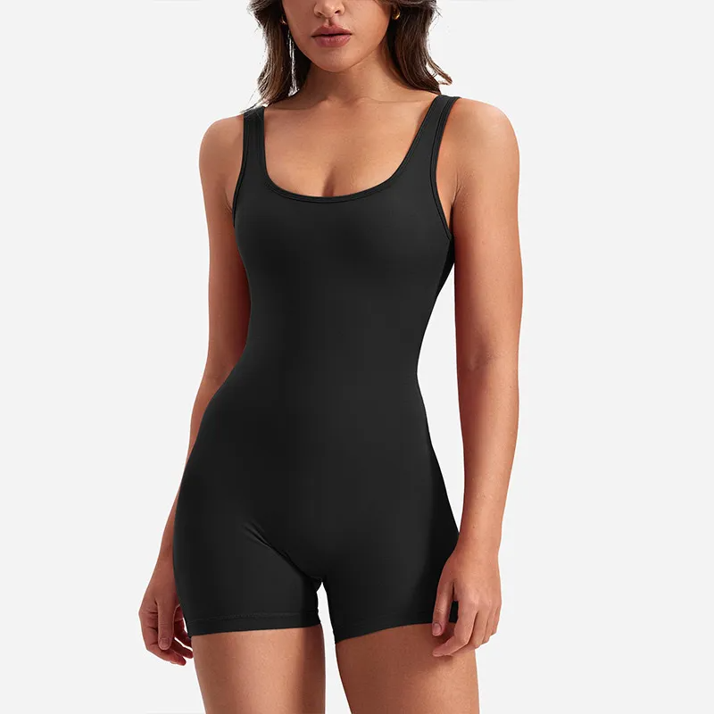 Zetta Open-Back Scrunch Butt Workout Romper athletic rompers Castello Clothing Line