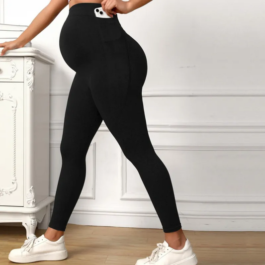 MommyMoves High-Rise Seamless Maternity Pocket Leggings leggings Castello Clothing Line