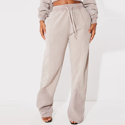 Rhea High-Waist Drawstring Relaxed Wide-Leg Pants Castello Clothing Line