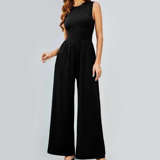 Jora Sleeveless Wide-Leg Bustier Jumpsuit women jumpsuits Castello Clothing Line