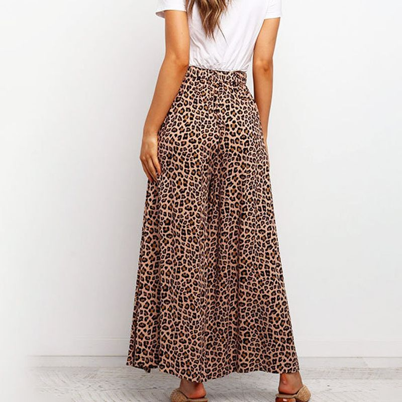 Jungle High-Waisted Wide Leg Animal Print Palazzo Pants Castello Clothing Line