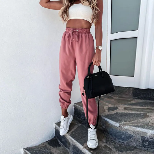 Cropped Drawstring Jogger Pants  Castello Clothing Line   