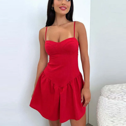 Nyxara Sweetheart Neckline Bustier Fit & Flare Mini Dress Castello Clothing Line