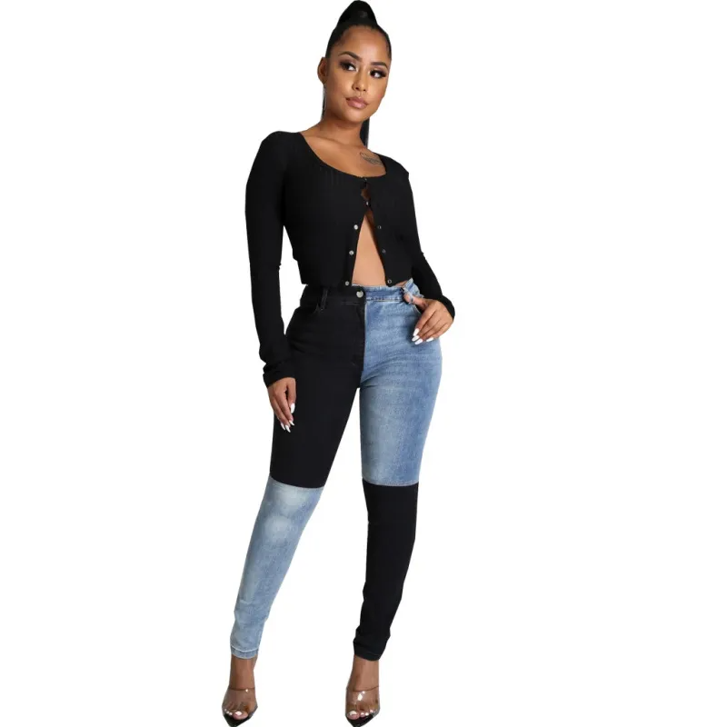 Color Block Skinny Jeans  Castello Clothing Line   