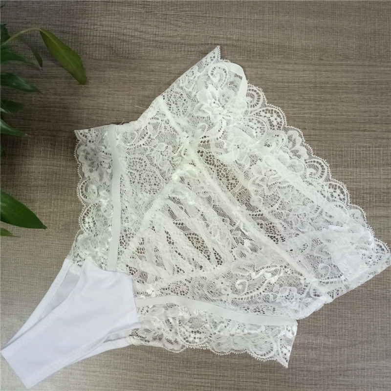 High Waist Lace Up Panty - Sheer Lace/Spandex Material  Castello Clothing Line   