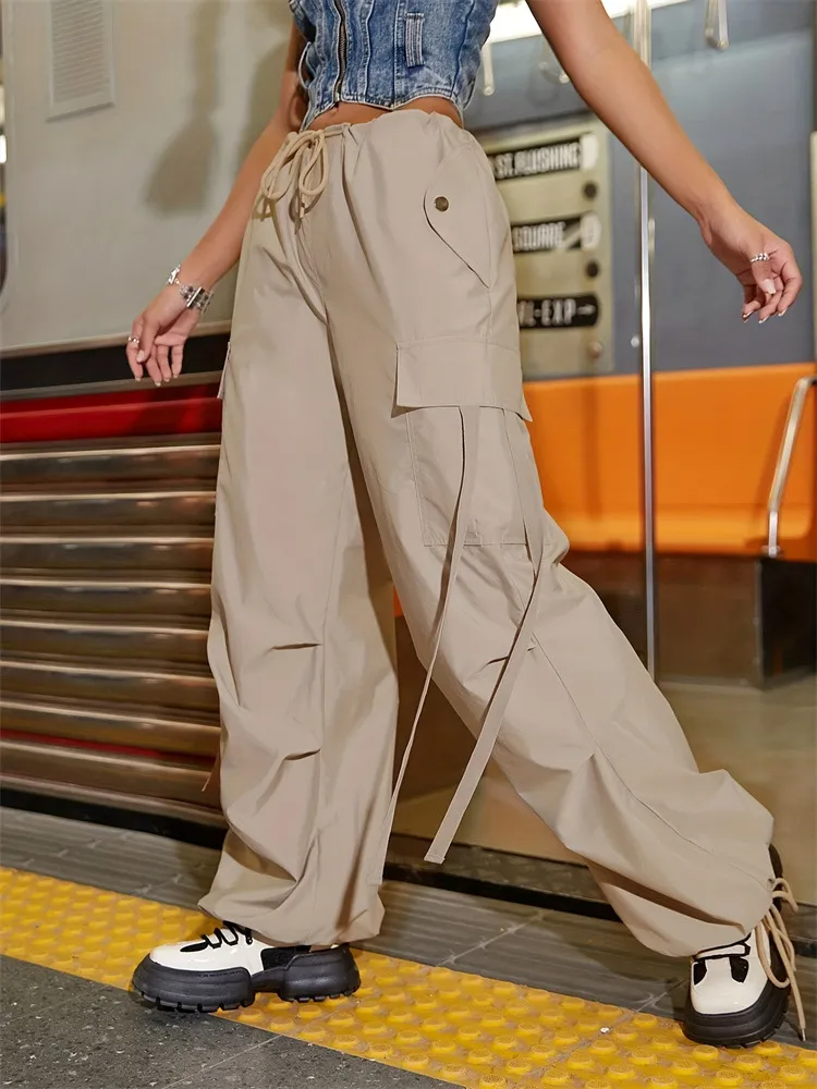 Skye High-Waisted Utility Cargo Pants pants Castello Clothing Line