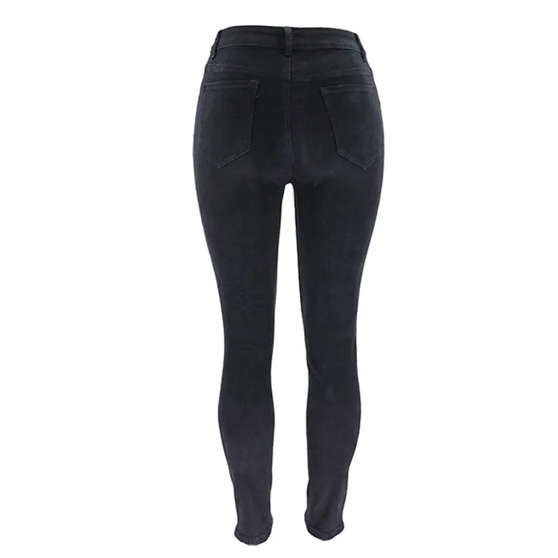 High Waist Ripped Skinny Jeans  Castello Clothing Line   