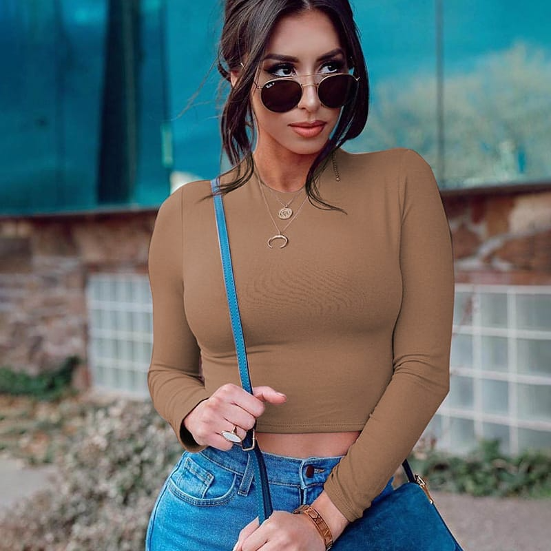 Snatched and Sassy Long Sleeve Crop Top  Castello Clothing Line   
