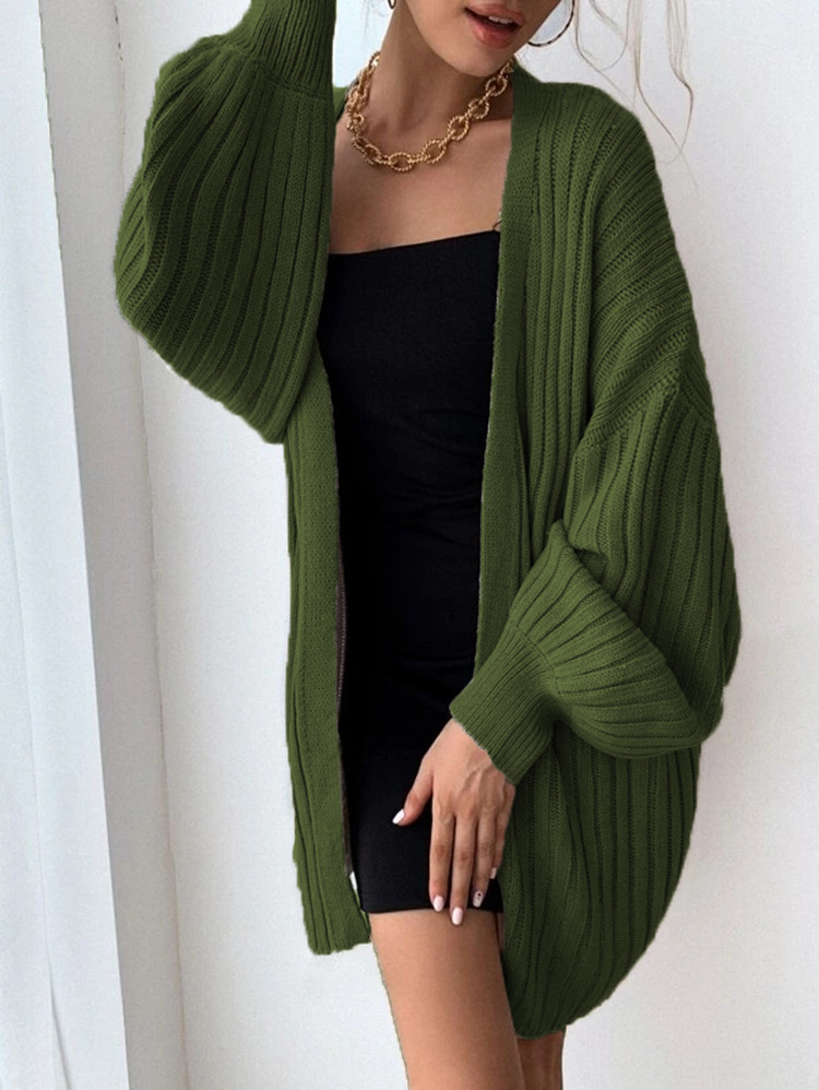 Sunday Stroll Ribbed Knit Open Front Longline Cardigan Castello Clothing Line