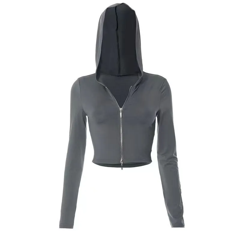 Zip Me Up Hooded Crop Jacket  Castello Clothing Line   