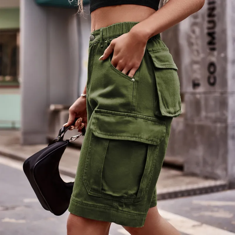Trailblazer High-Waist Utility Cargo Shorts  Castello Clothing Line   