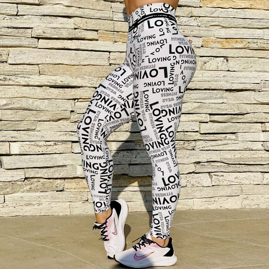 WordPlay High-Waisted Graphic Print Leggings leggings Castello Clothing Line