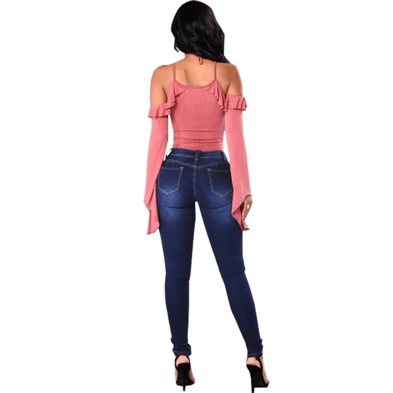 Casual Blue Curve Skinny Jeans  Castello Clothing Line   