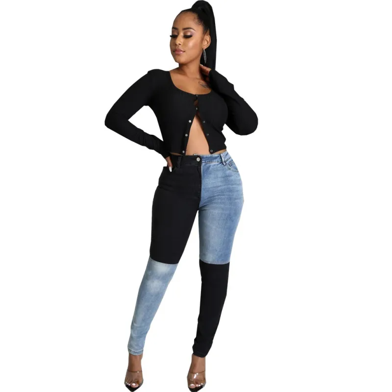 Color Block Skinny Jeans  Castello Clothing Line   