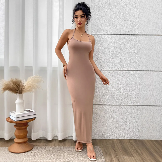 Chloe Bodycon Halter Maxi Dress maxi dress Castello Clothing Line