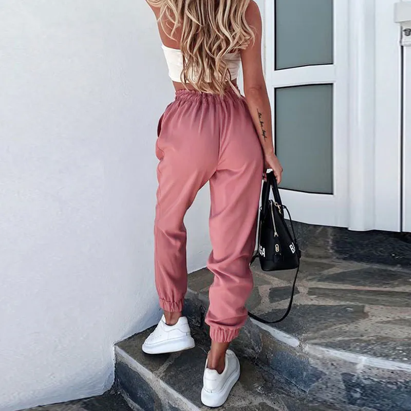 Cropped Drawstring Jogger Pants  Castello Clothing Line   