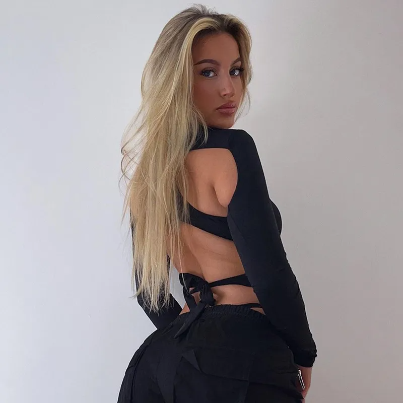 Twist Envy Cutout Long Sleeve Bodysuit  Castello Clothing Line   