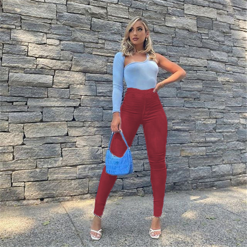 Elena High-Waist Stretch Skinny Pants Castello Clothing Line