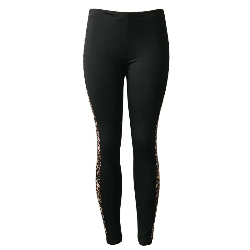 WildSide High-Waist Animal Print Side Stripe Leggings leggings Castello Clothing Line