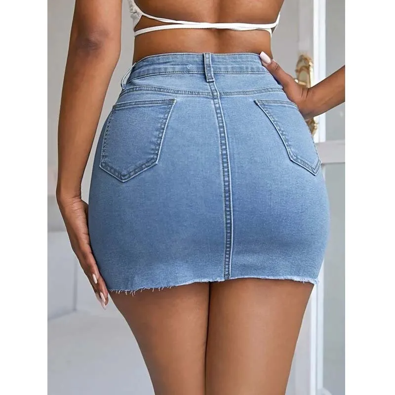 Laced Up & Ready Denim Mini Skirt  Castello Clothing Line   