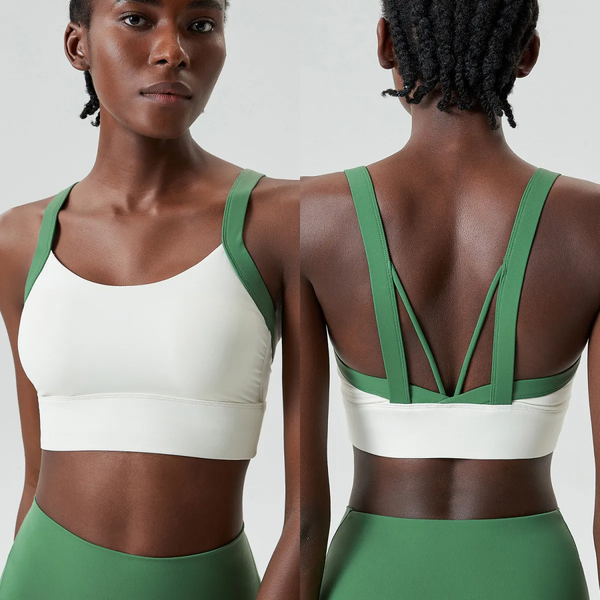 DoubleDare Seamless Strappy Contrast Longline Sports Bra sports top & bras Castello Clothing Line