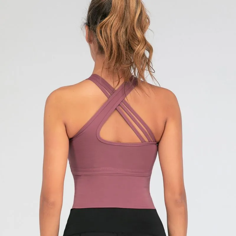 Ursi Longline Cross-Back Strappy Tank Top workout tops and t-shirts Castello Clothing Line