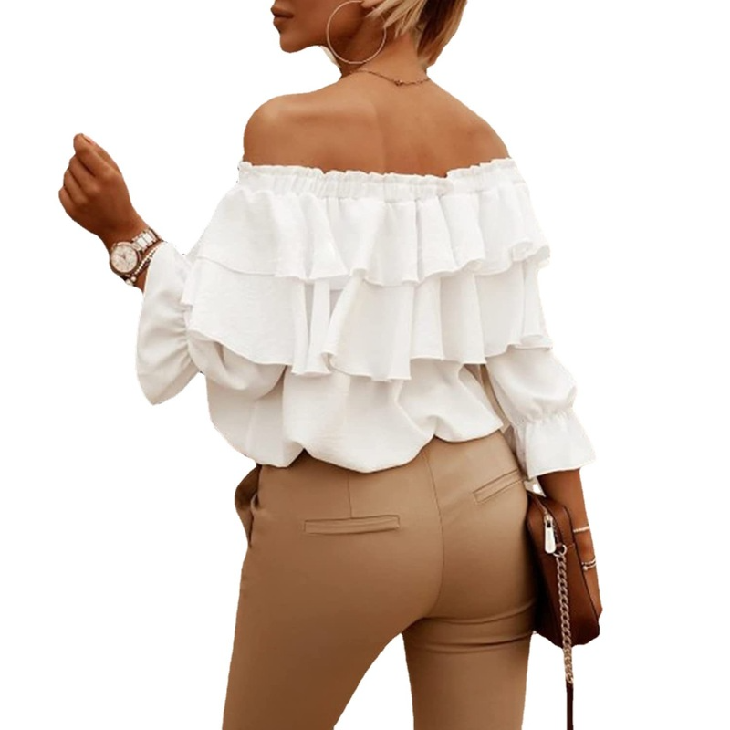 Frill Seeker Ruffle Off-Shoulder Tiered Blouse Castello Clothing Line