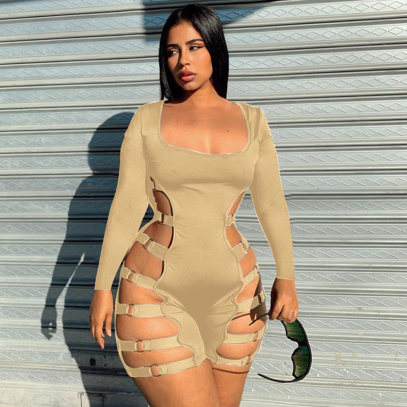 Sultry Siren Romper - Long Sleeve, Cut Out Bodycon  Castello Clothing Line   