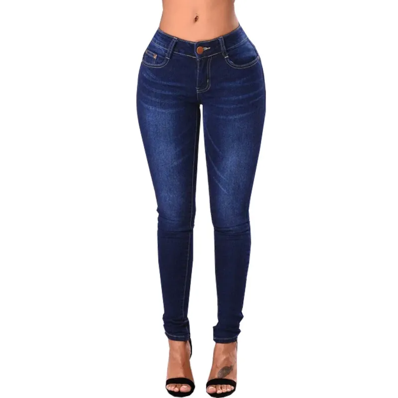 Casual Blue Curve Skinny Jeans  Castello Clothing Line   