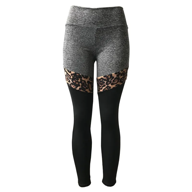 FierceFusion High-Waist Colorblock Animal Print Leggings leggings Castello Clothing Line
