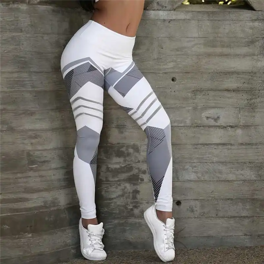 Babe High-Waist Geometric Mesh Panel Leggings leggings Castello Clothing Line