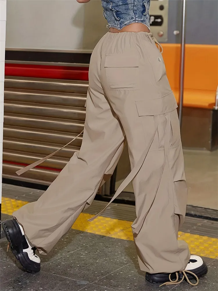 Skye High-Waisted Utility Cargo Pants pants Castello Clothing Line