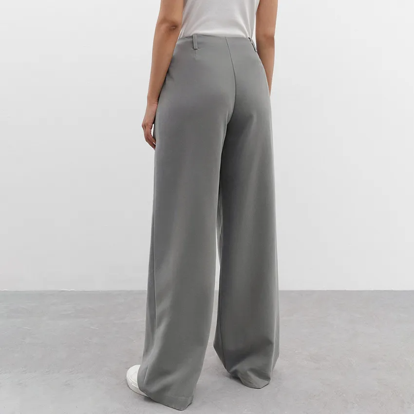 Tamsin High-Waisted Pleated Wide-Leg Trousers Castello Clothing Line