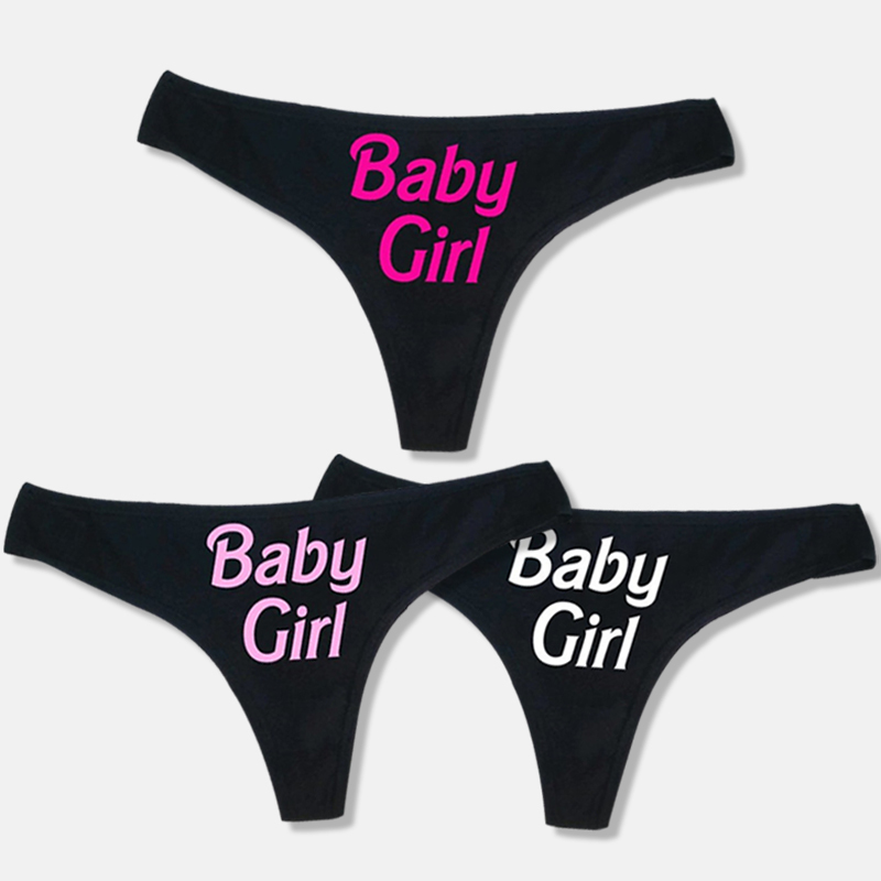 Letter Print High Cut Brazilian Panty  Castello Clothing Line   