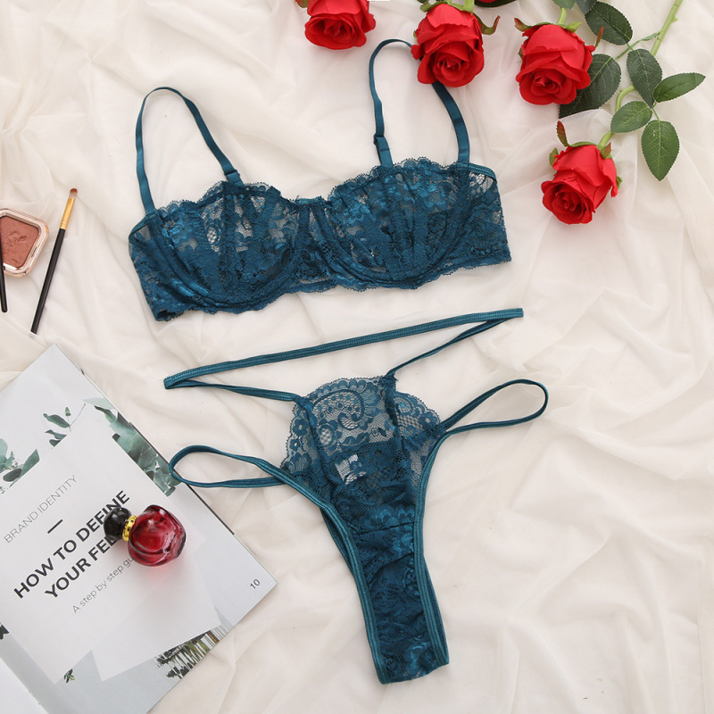 Cut Out Sheer Lace Lingerie Set  Castello Clothing Line   
