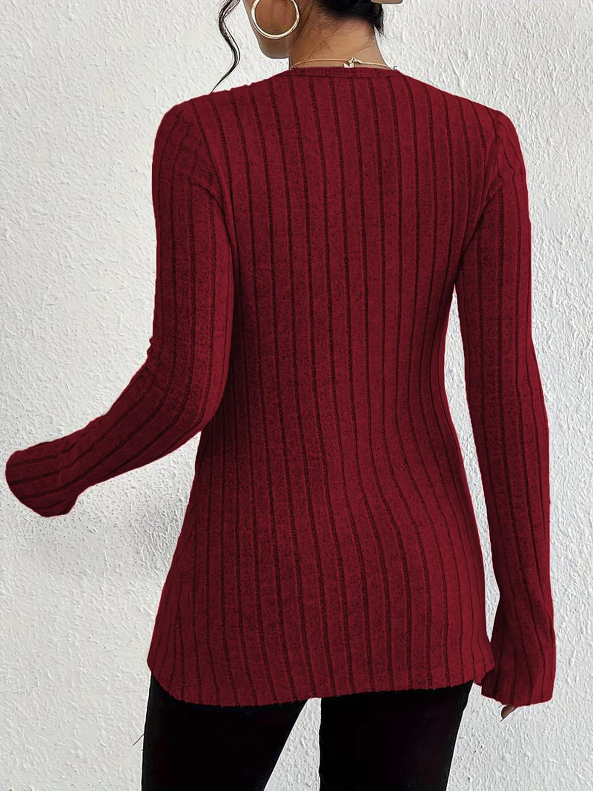 Sweet Talk Ribbed Button-Up Fitted Knit Cardigan Castello Clothing Line